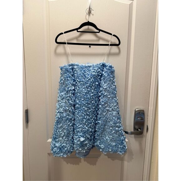 ELLIATT Kaia Trapeze Mini Dress- BLUE Wedding Cocktail Party Brunch size S NWT - Picture 6 of 7